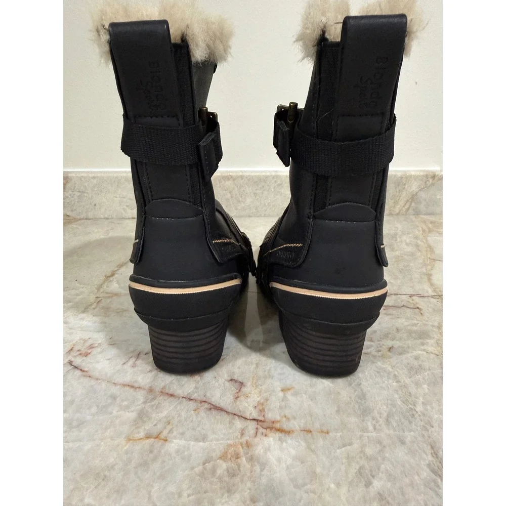 Blondo Sport Waterproof Fur Trim Winter Snow Boots Black Women's 6M